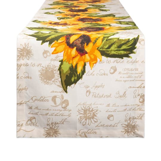 DII® 72" Rustic Sunflowers Printed Table Runner | 14" x 72" | Michaels®